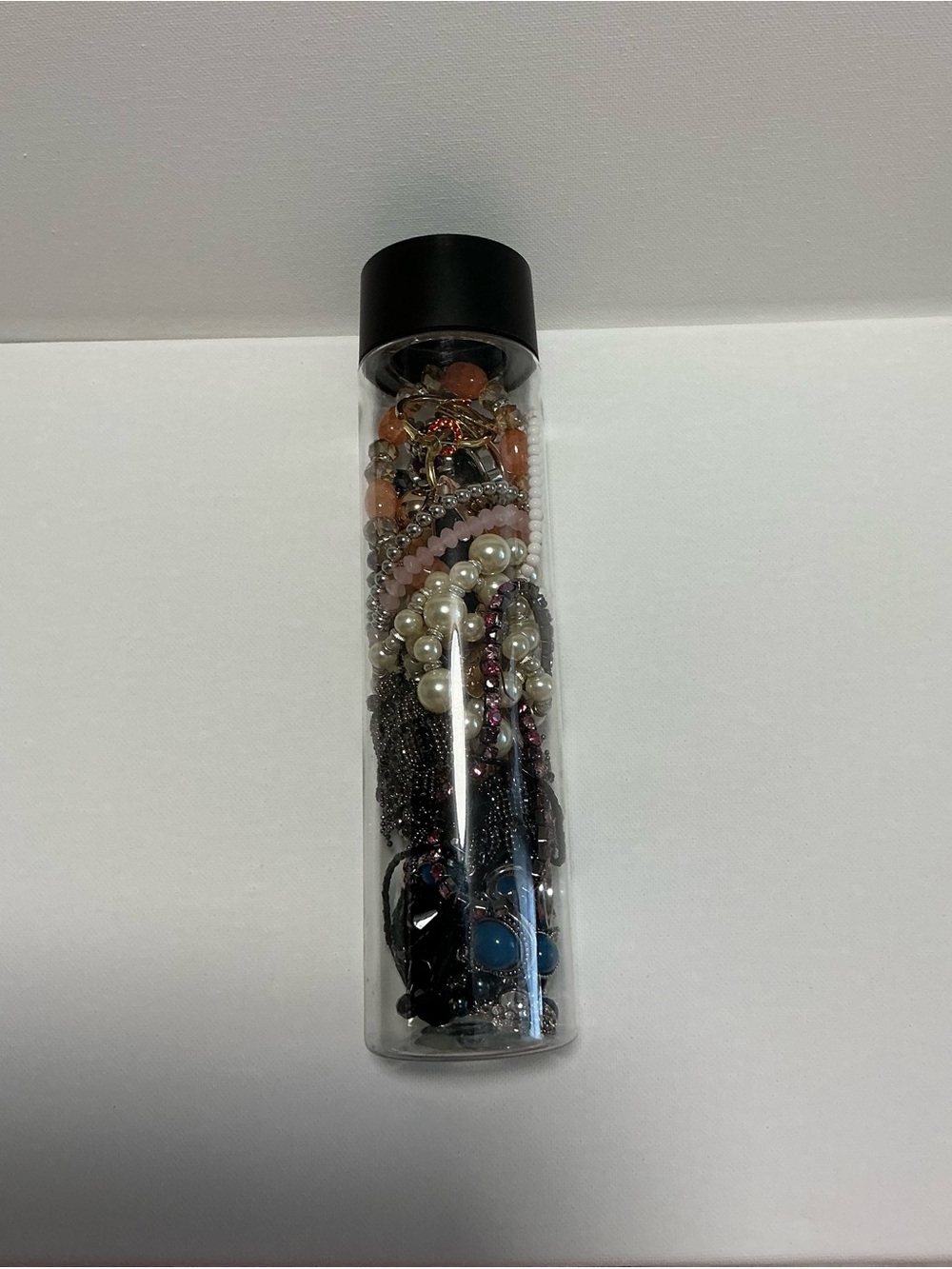 Clear Jewelry Tube Filled with 25 Mixed Costume Jewelry - Multicolor Items. - Picture 14 of 15